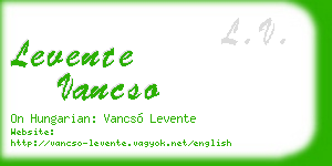 levente vancso business card