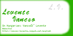 levente vancso business card